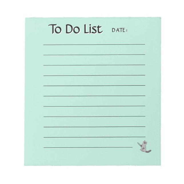 Bloco De Notas Cute Cat To-Do List Notepad (Frente)