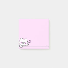 Bloco De Notas Cute Cat with Flower