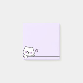 Bloco De Notas Cute Cat with Flower
