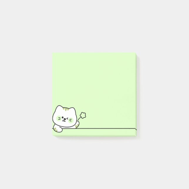 Bloco De Notas Cute Cat with Flower (Frente)
