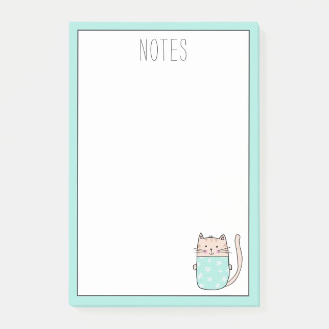 Bloco De Notas Cute Cate personalizado (Frente)