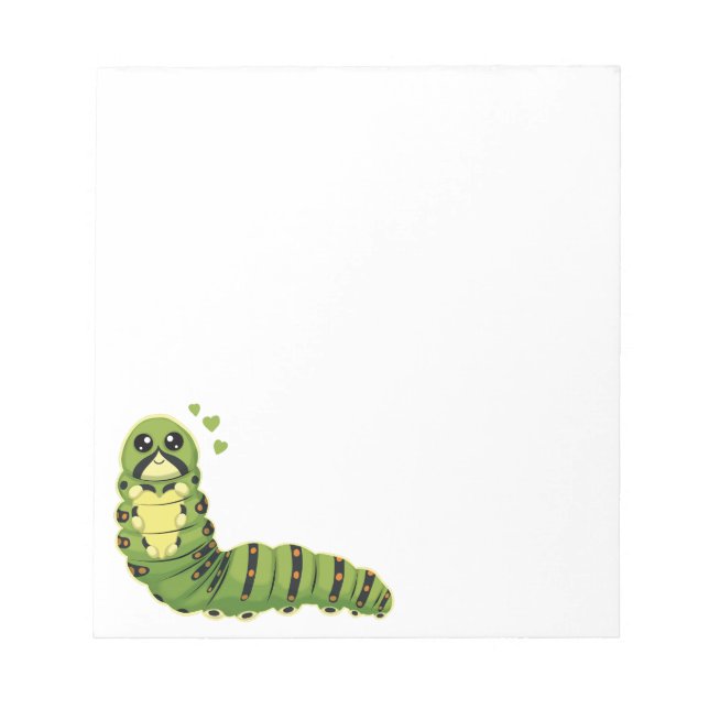 Bloco De Notas Cute Caterpillar with Hearts (Frente)