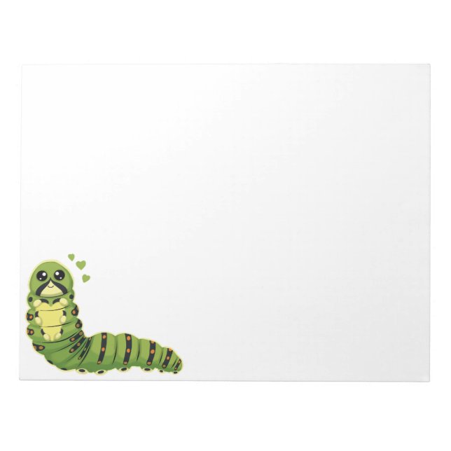 Bloco De Notas Cute Caterpillar with Hearts (Frente)
