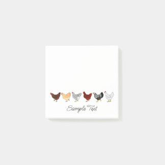 Bloco De Notas cute chickens in a row post-it