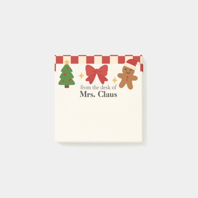 Bloco De Notas Cute Christmas Personalized Sticky Notes (Frente)