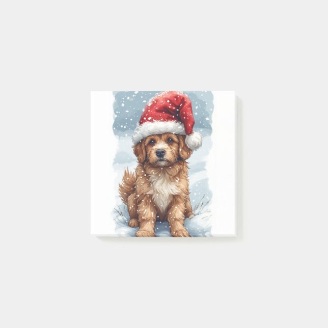 Bloco De Notas Cute Christmas Puppy  (Frente)