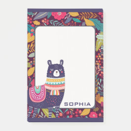 Bloco De Notas Cute Floral Llama