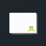 Bloco De Notas Cute Frog Cartoon 3 x 4 Lined Custom<br><div class="desc">Frog illustration. Custom Notes. All digital art. Gift idea for adults and kids.</div>