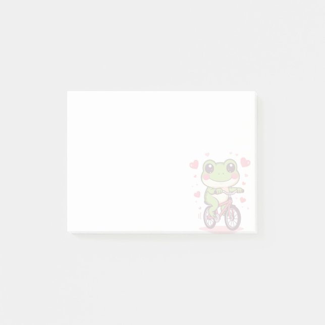 Bloco De Notas Cute Frog Riding Bicycle | Funny Frog Lover Gift (Frente)