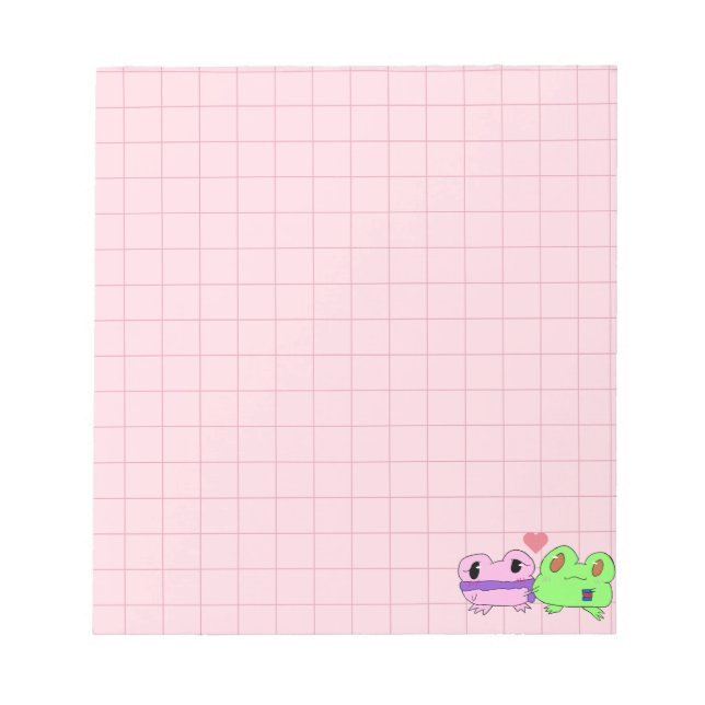 Bloco De Notas Cute frog valentine  (Frente)