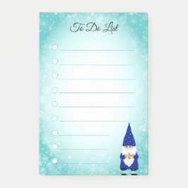 Bloco De Notas Cute gnomo em turquesa e branco riscado