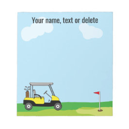 Bloco De Notas Cute Golf Cart Personalized