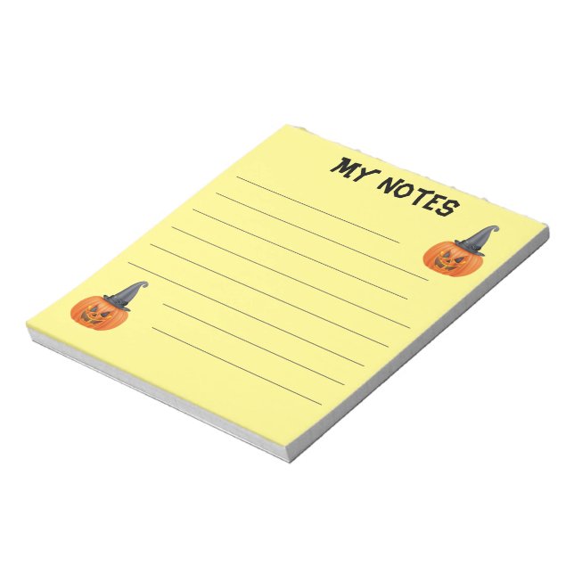 Bloco de notas Cute Halloween Pumpkin (Invertido)
