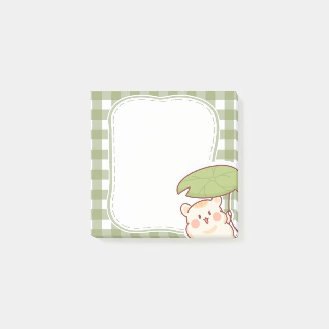 Bloco De Notas Cute Hamster with Lotus Leaf Frame (Frente)