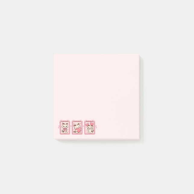 Bloco De Notas Cute Kawaii Amor de Gatinhos  (Frente)