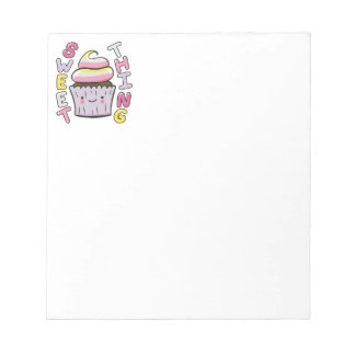 Bloco De Notas Cute Kawaii Cupcake with Text