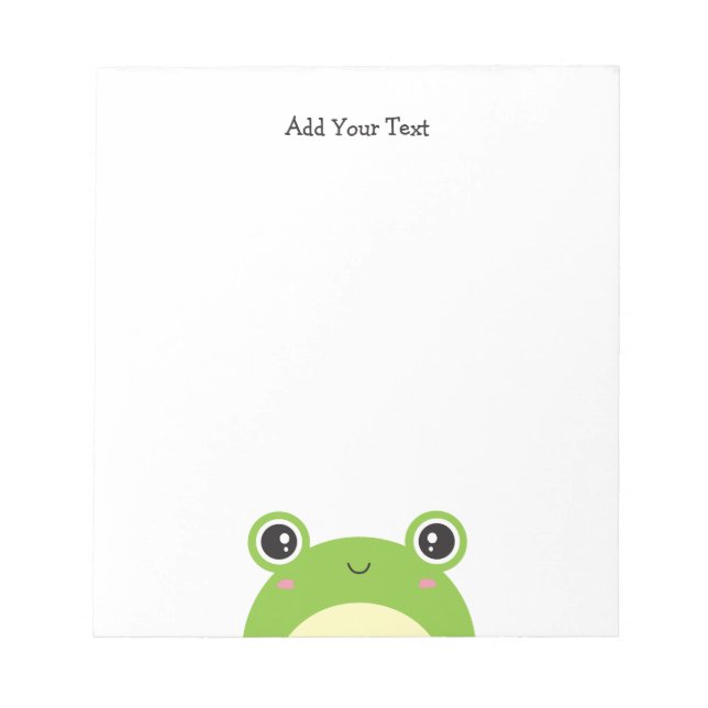 Bloco De Notas Cute Kawaii Peek-a-Boo Frog Personalized (Frente)