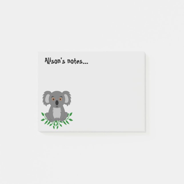 Bloco De Notas Cute koala com eucalipto (Frente)