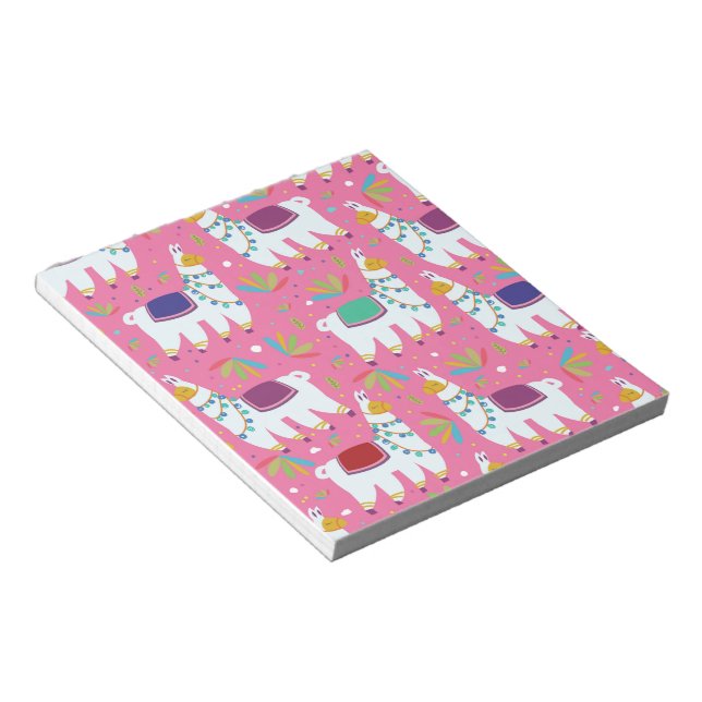 Bloco De Notas Cute Llama Pattern (Inclinado)