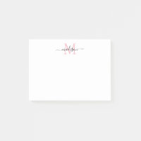 Cute Modern Chic Girly Script Monograma Blush Rosa