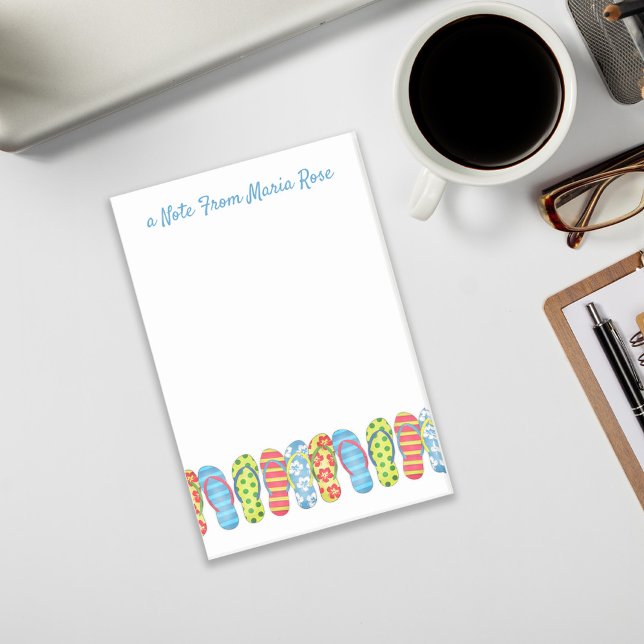 Bloco De Notas Cute Modern Flip Flops Stylish Script  (Criador carregado)