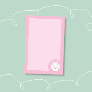 Bloco De Notas Cute Notas de Beisebol Rosa Feminino
