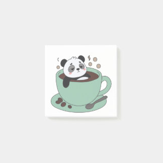 Bloco De Notas Cute Panda In Coffee Cup Coffee Lover Gift