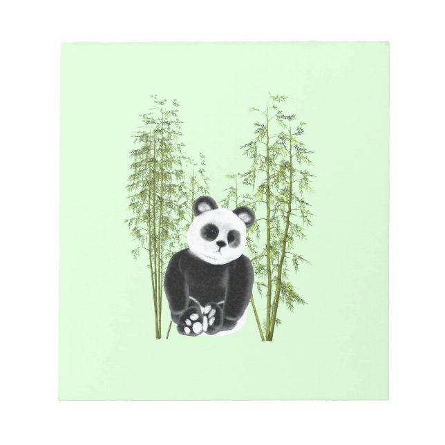 Bloco De Notas Cute Panda Sentado em Bambu (Frente)