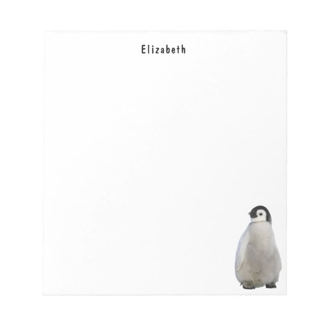 Bloco De Notas Cute Penguin Animal Personalizado Name (Frente)