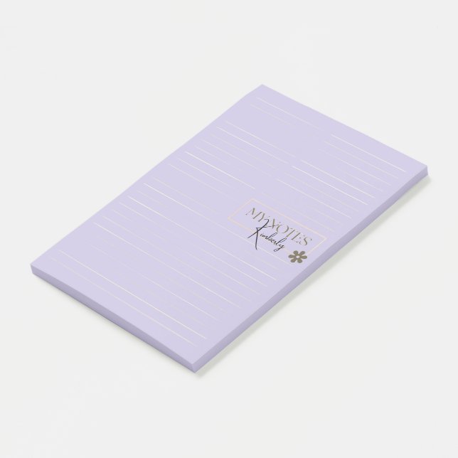 Bloco De Notas Cute Personalized Lined Simple Modern Lavender (Inclinado)