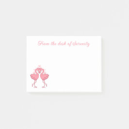 Bloco De Notas Cute Pink Flamingo Love Tropical Hawaiian Beach