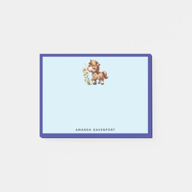 Bloco De Notas Cute Pony Eating Daisies (Frente)