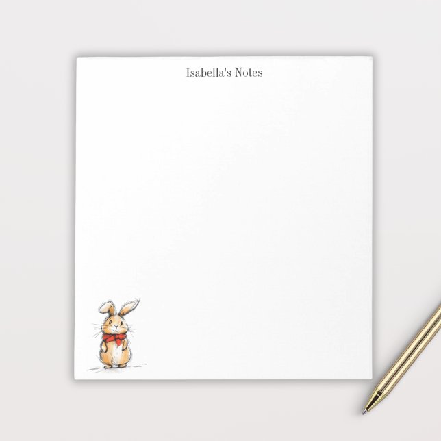 Bloco De Notas Cute Rabbit Bunny Illustration Personalized (Criador carregado)