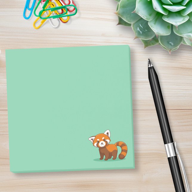 Bloco De Notas Cute Red Panda on Green (Criador carregado)
