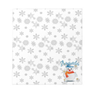 Bloco De Notas Cute Snowman