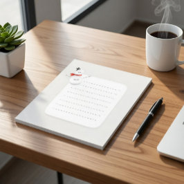 Bloco De Notas Cute Snowman Winter Notepad