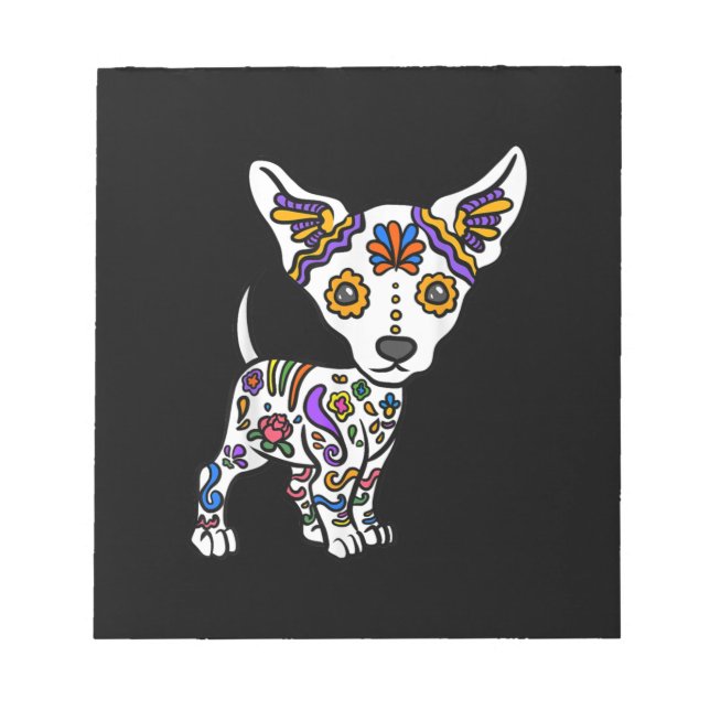Bloco De Notas Cute Sugar Skull Chihuahua (Frente)