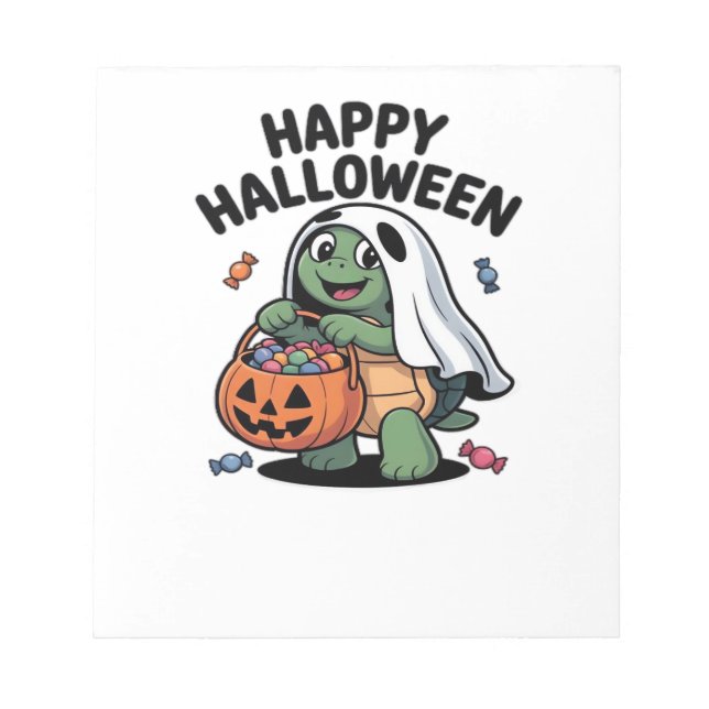 Bloco De Notas Cute Turtle Ghost Costume � Adorable Halloween Tri (Frente)