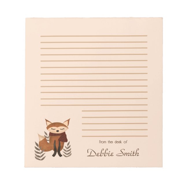 Bloco De Notas Cute Winter Fox Notepad (Frente)