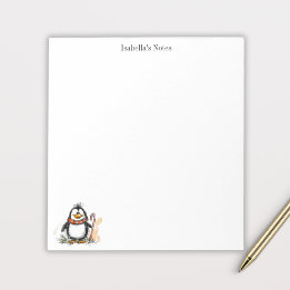 Bloco De Notas Cute Winter Penguin Sketch Illustration