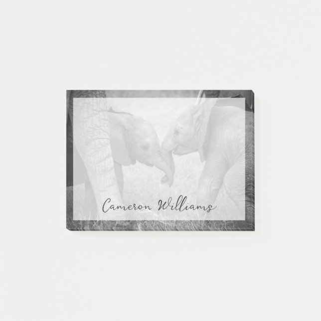 Bloco De Notas Cutest Baby Animals | Baby Elephants Greeting (Frente)