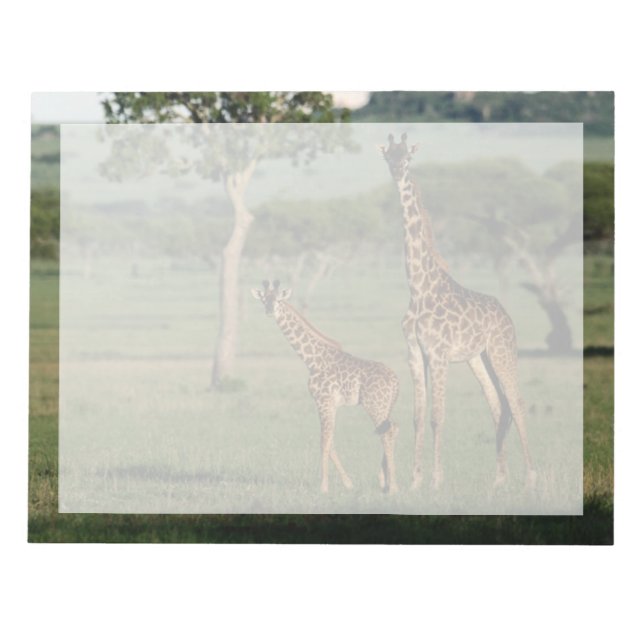 Bloco De Notas Cutest Baby Animals | Giraffe Calf & Mama (Frente)