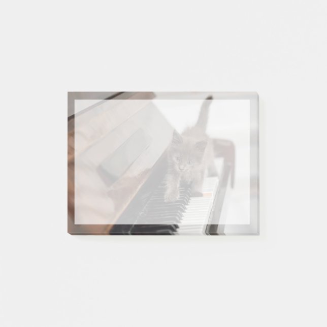 Bloco De Notas Cutest Baby Animals | Kitten on Piano (Frente)