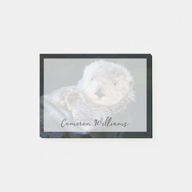 Bloco De Notas Cutest Baby Animals | Sea Otter Floating (Frente)