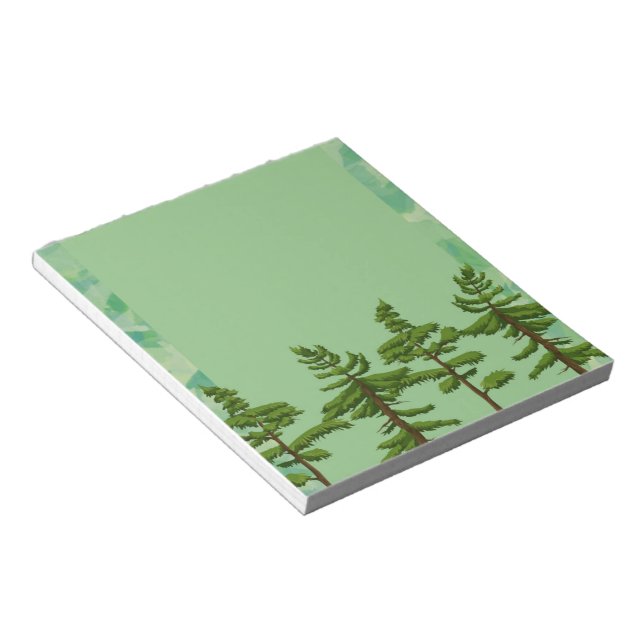Bloco de Notas da Árvore de Pinheiro Verde (Inclinado)
