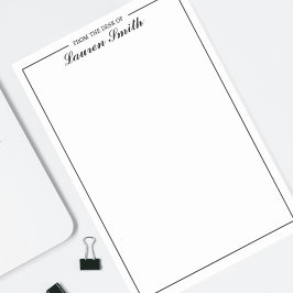 Bloco De Notas Da Escrivaninha Do Elegante Mínimo Escrito Preto