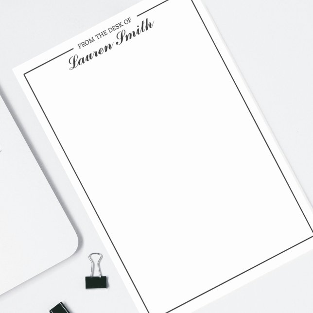 Bloco De Notas Da Escrivaninha Do Elegante Mínimo Escrito Preto (Criador carregado)