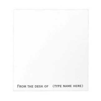 Bloco De Notas "Da escrivaninha do" memo pad
