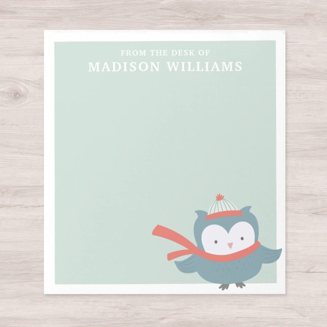 Bloco De Notas Da Escrivaninha Do Nome, Winter Owl (Criador carregado)
