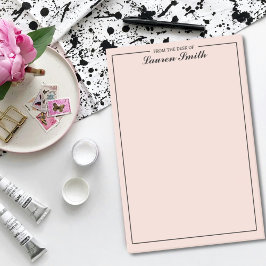 Bloco De Notas Da Escrivaninha Elegante Mínima Rosa